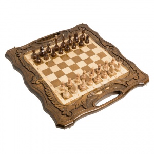 Шахматы + нарды резные 50 Haleyan kh117 «с Араратом»