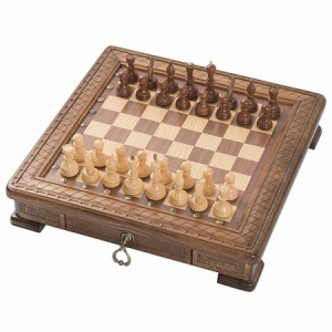 Шахматы резные в ларце Haleyan kh161 «Квадро»