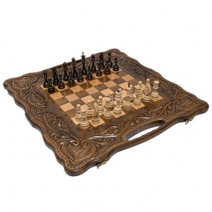 Шахматы + нарды резные Haleyan kh134-6 «Антемион»